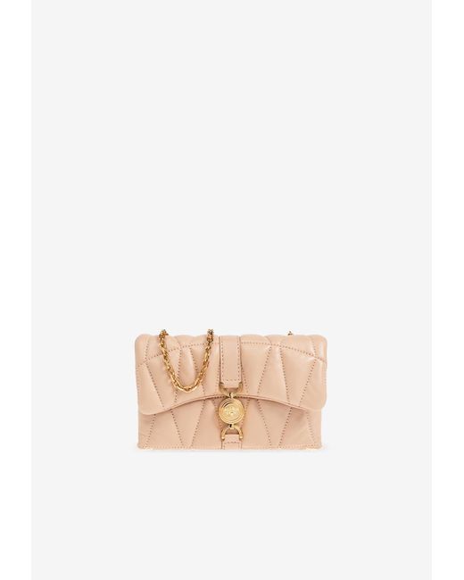 Versace White Mini Kleio Quilted Crossbody Bag