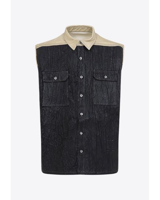 Rick Owens Black Button-Up Vest for men