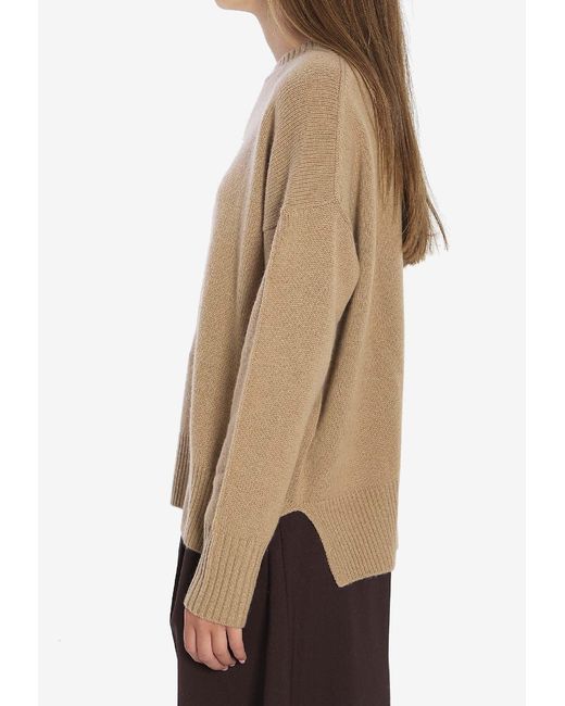 Allude Natural Cashmere Crewneck Sweater