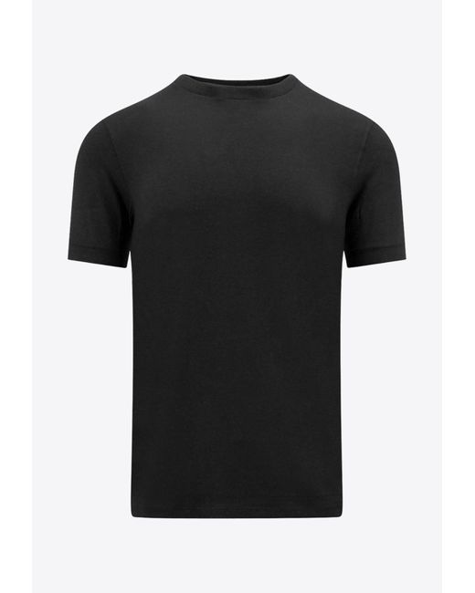 Giorgio Armani Black Basic Crewneck T-Shirt for men
