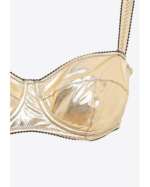 Dolce & Gabbana Metallic Bra in Natural Lyst