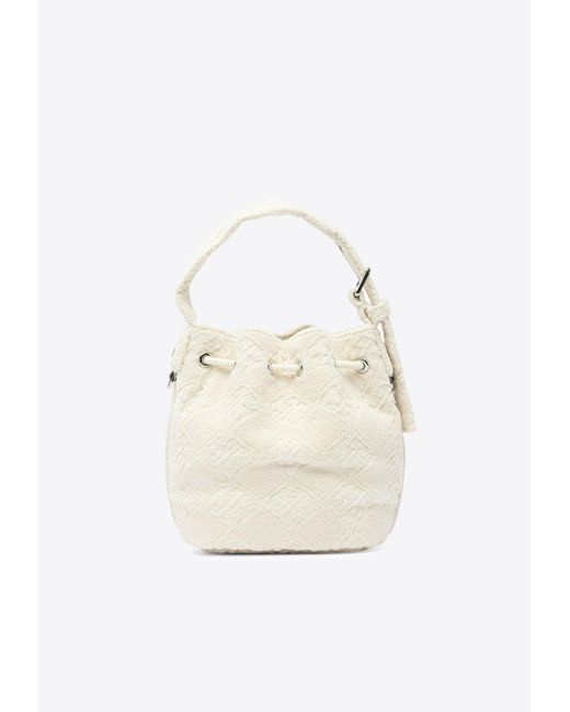 Tory Burch Natural T Monogram Terry Mini Bucket Bag
