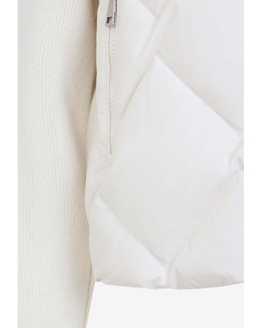Moncler White Quilted Zip-Up Jacket