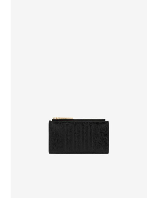 Thom Browne Logo Zipped Leather Cardholder in Black for Men | Lyst