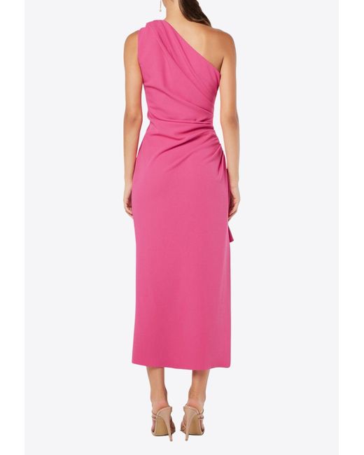 Elliatt Pink Purdie One-Shoulder Midi Dress