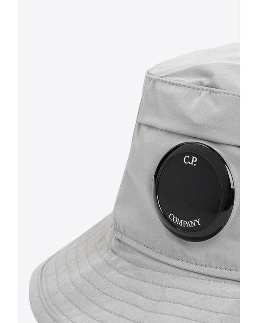 C P Company White Chrome-R Bucket Hat for men