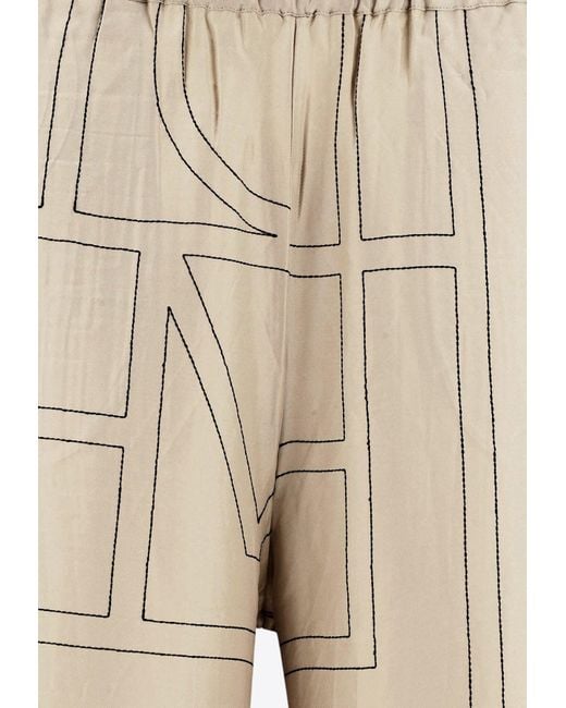 Totême  Natural Monogram Silk Pajama Pants