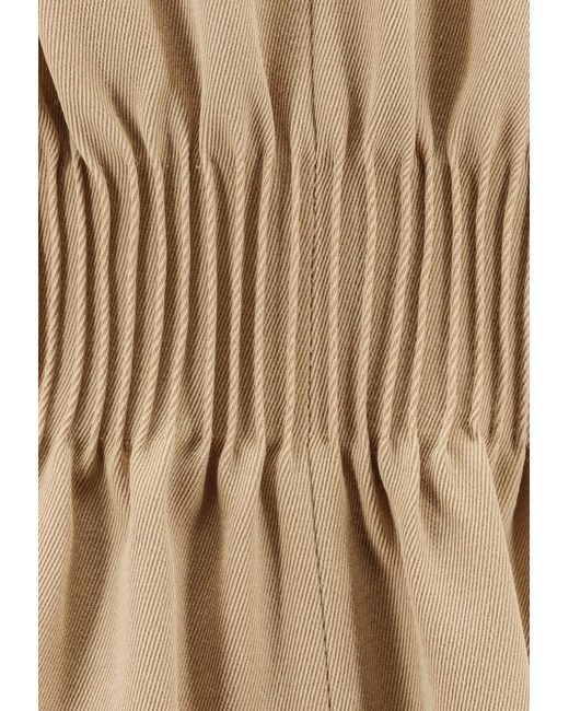 Chloé Natural Double-Breasted Smocked Wool Blazer
