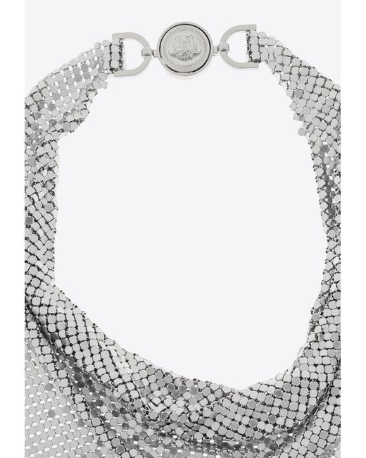 Versace White Metal Mesh Bandana Necklace