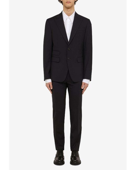 DSquared² Black Single-Breasted Wool Suit for men