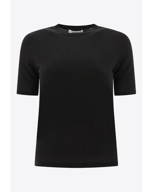 Max Mara Black Warren Silk And Cashmere Sweater