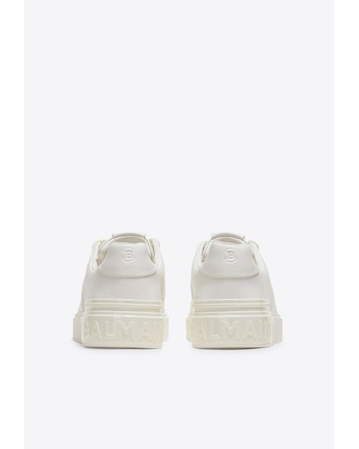 Balmain White B-Court Leather Sneakers