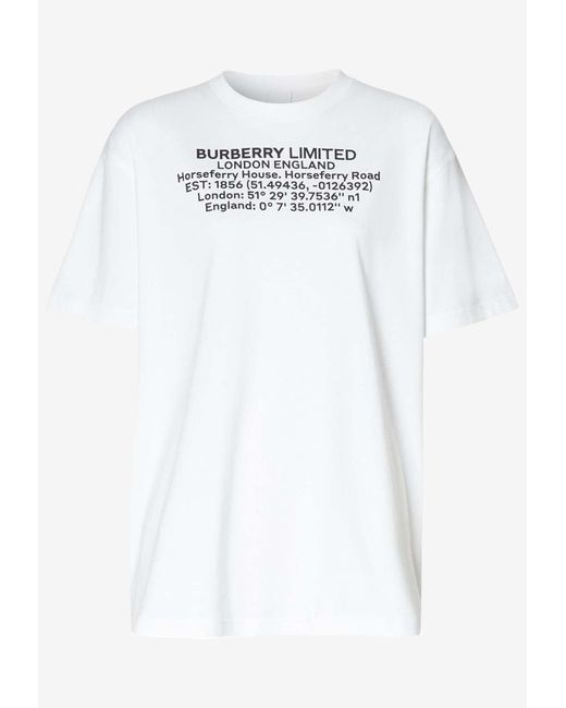 Burberry White Logo-Printed Crewneck T-Shirt