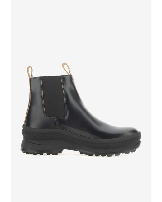 Jil Sander Black Calf Leather Ankle Boots for men