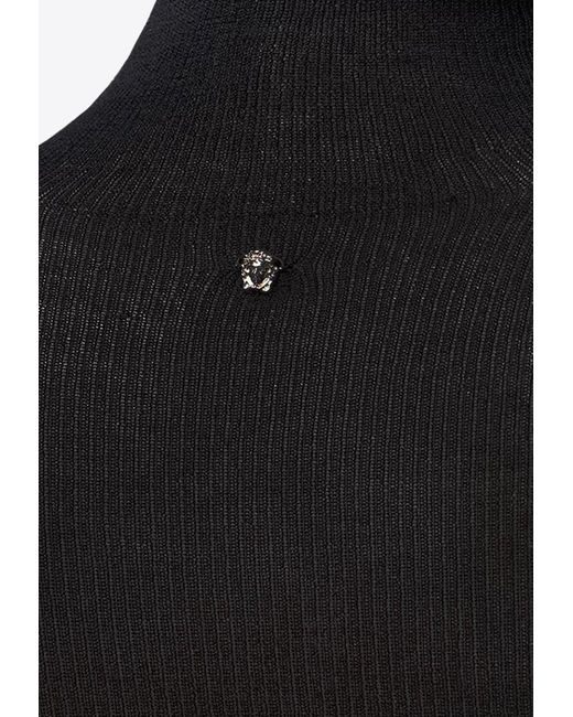 Versace Black High-Neck Cashmere-Blend Sweater