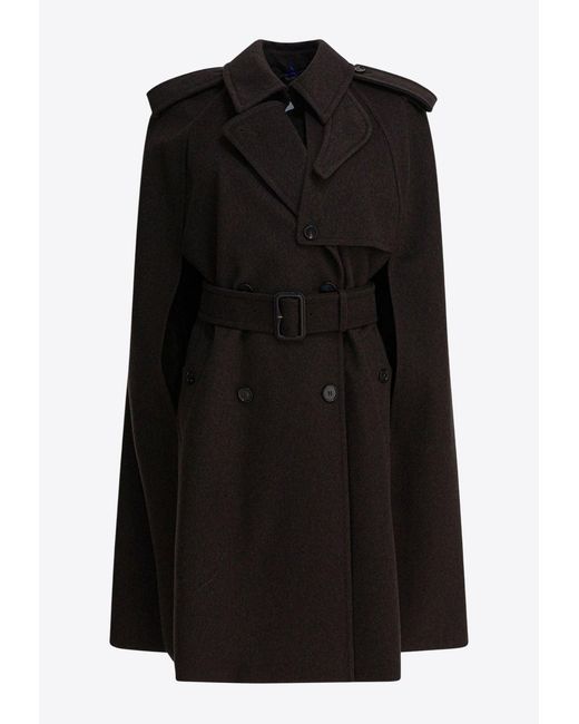 Burberry Black Belmont Cashmere Trench Cape