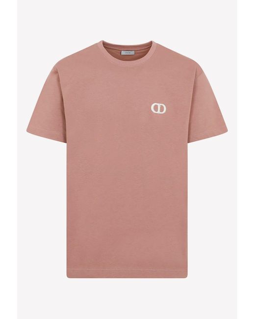 Dior Pink Cd Icon Logo T-shirts for men