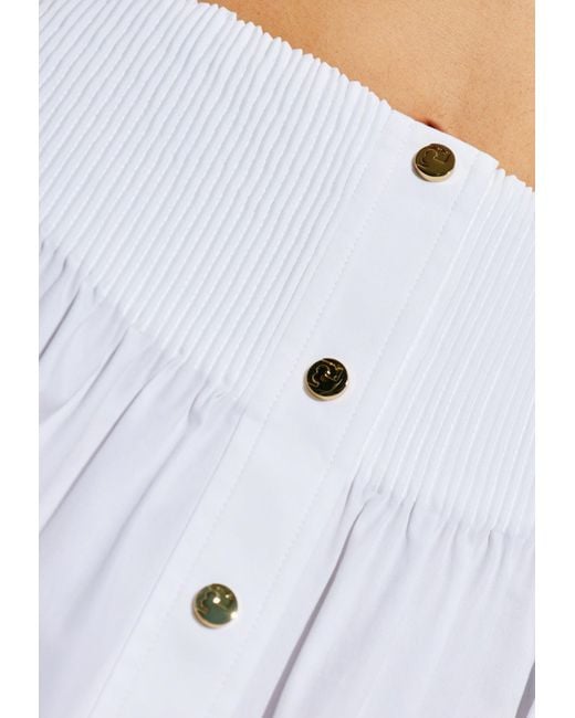 Tory Burch White Flowy Midi Skirt