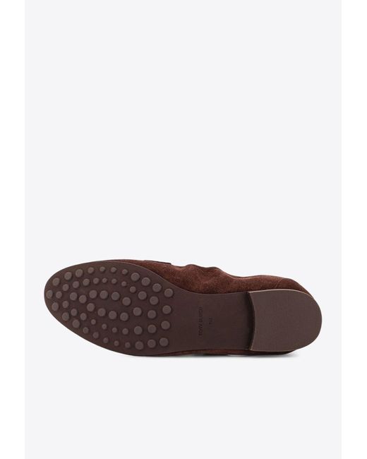 Tory Burch Brown Ballet Suede Loafers