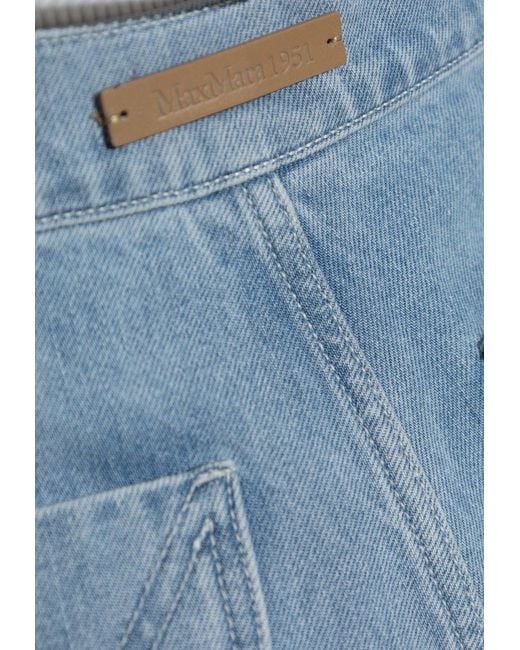 Max Mara Blue Affari Basic Wide-Leg Jeans