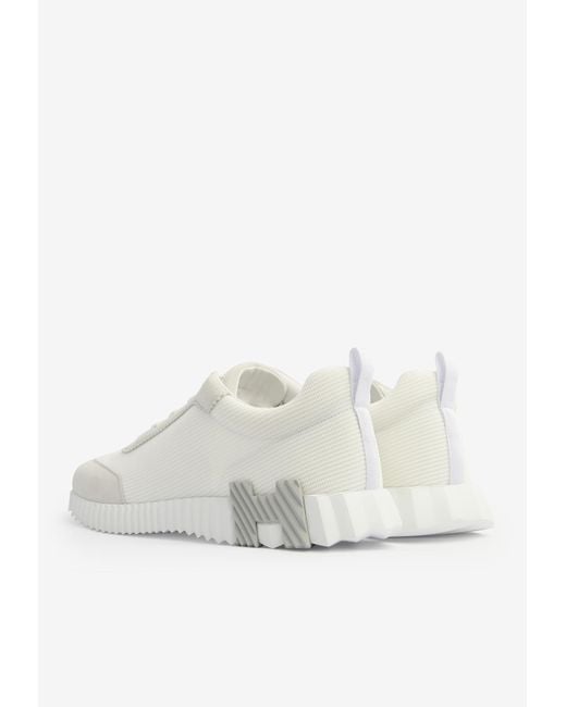 Herms Bouncing Low-top Sneakers In Suede And Mesh in White for Men | Lyst