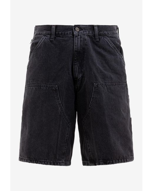 Carhartt Blue Double Knee Denim Shorts for men