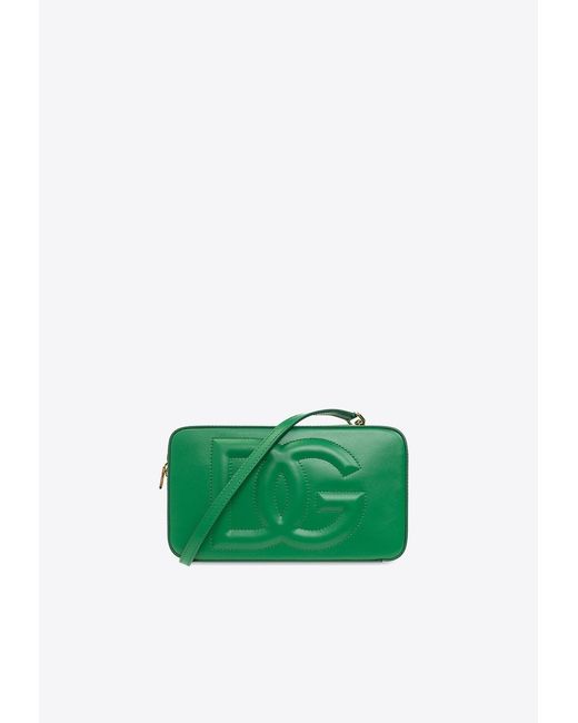 Dolce & Gabbana Green Small 3D-Effect Logo Camera Bag