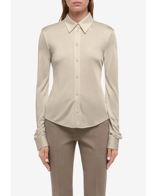 Helmut Lang Natural Fluid Button-Up Shirt