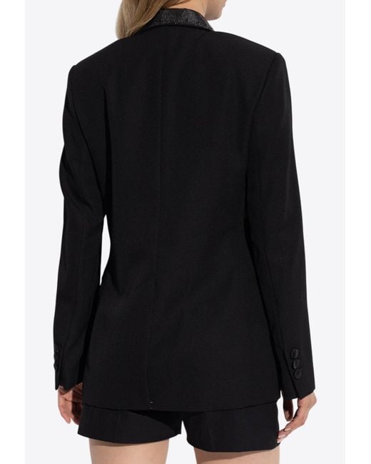 Versace Black Sequin Embellished Tuxedo Blazer