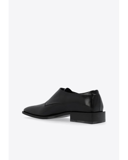 Ferragamo Black Caracas Leather Double Monk-Strap Shoes for men