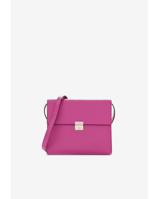 Hermès Pink Clic 16 Wallet In Rose Pourpre Chevre Mysore With Palladium Hardware