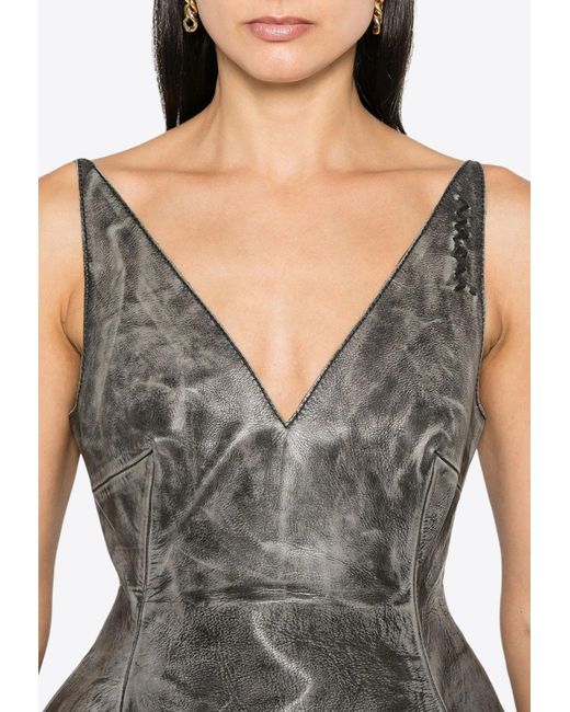Marni Gray Flared Mini Dress