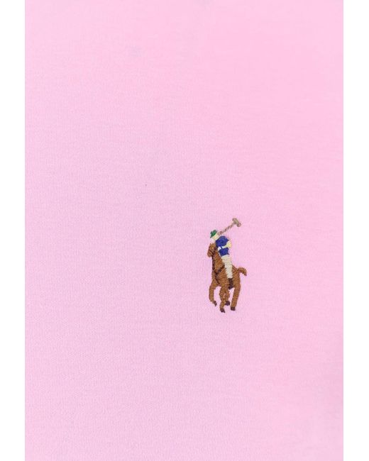 Polo Ralph Lauren Pink Logo Embroidered Crewneck T-Shirt for men