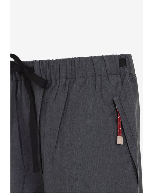 Prada Blue Drawstring Wool Pants