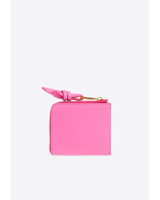 Jacquemus Pink Tourni Knotted Leather Cardholder