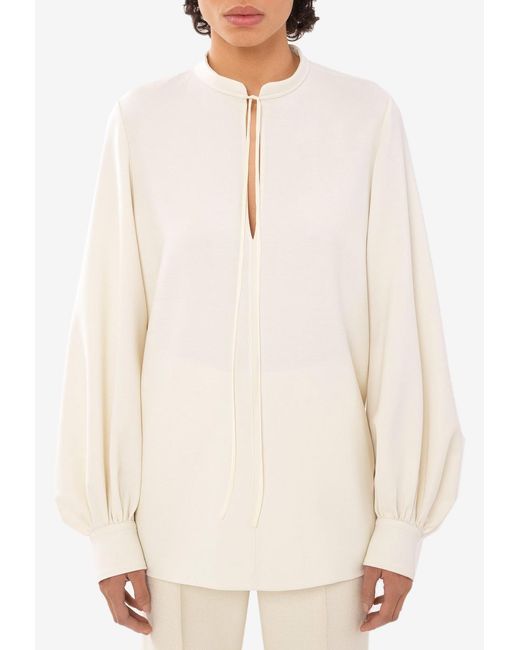 Chloé White Open-Neck Tunic