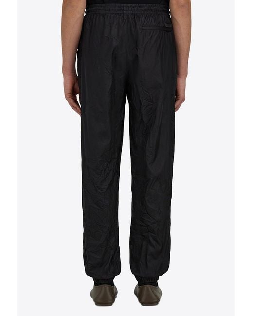 Ferragamo Black Logo Patch Drawstring Track Pants for men
