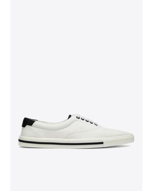 Saint Laurent White Club Canvas Low-Top Sneakers for men
