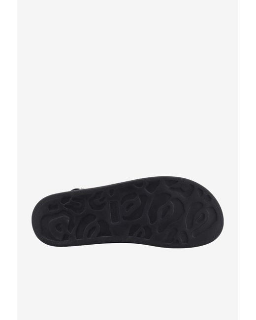 Alexander McQueen Black Buckled Leather Sandals for men
