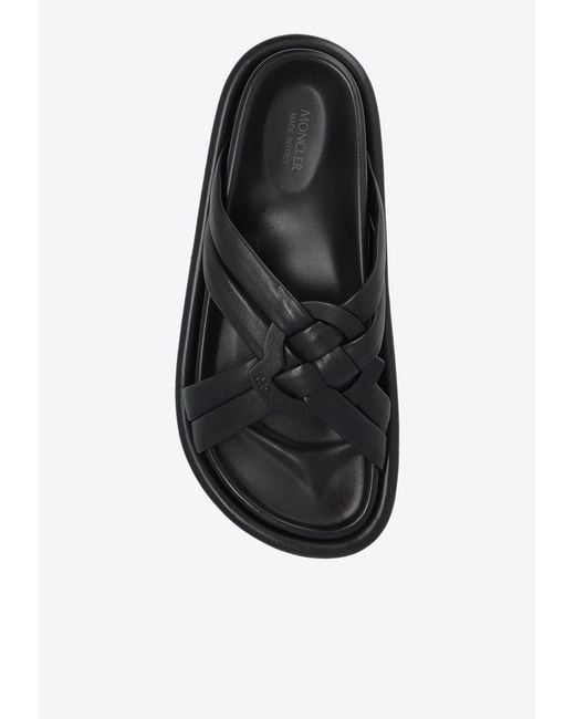 Moncler Black 'Bell' Slides