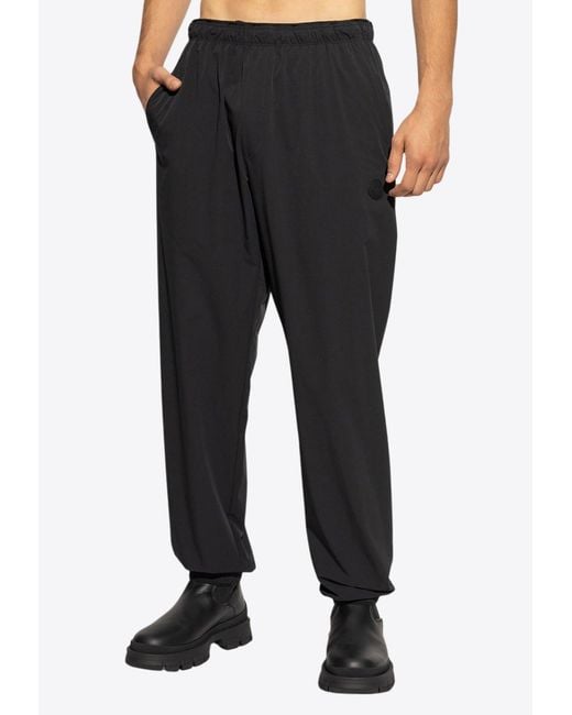 Moncler Black Logo Patch Track Pants for men