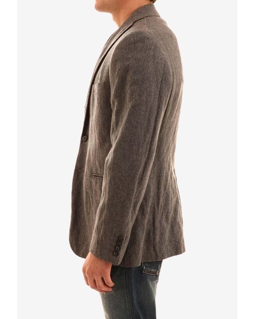 Tonello Gray Wool-Blend Single-Breasted Jacket for men