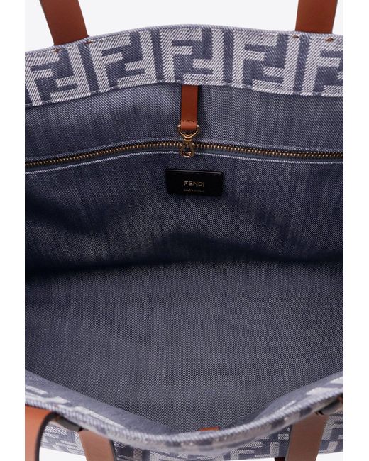 Fendi Blue Monogram Tote Bag