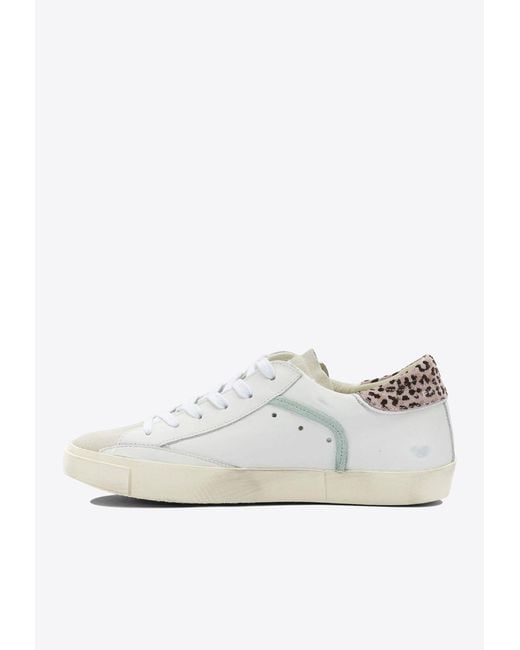 Philippe Model White Leather Low-Top Sneakers