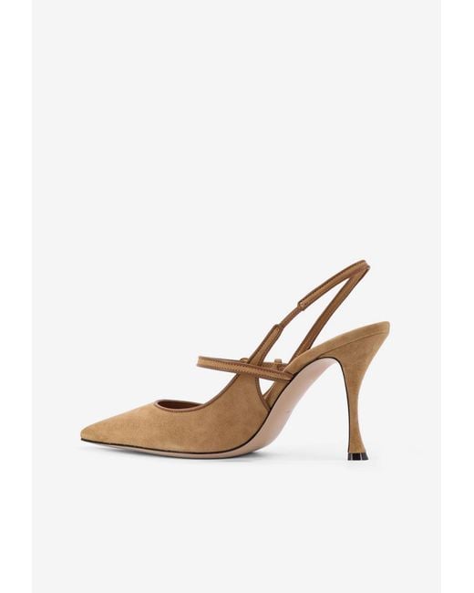 Dolce & Gabbana White Suede Slingback Pumps