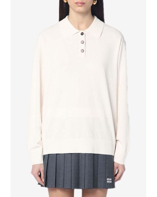 THE GARMENT White Buttoned Polo T-Shirt
