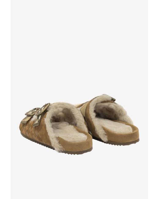 Burberry Brown Urchin Suede Flat Sandals
