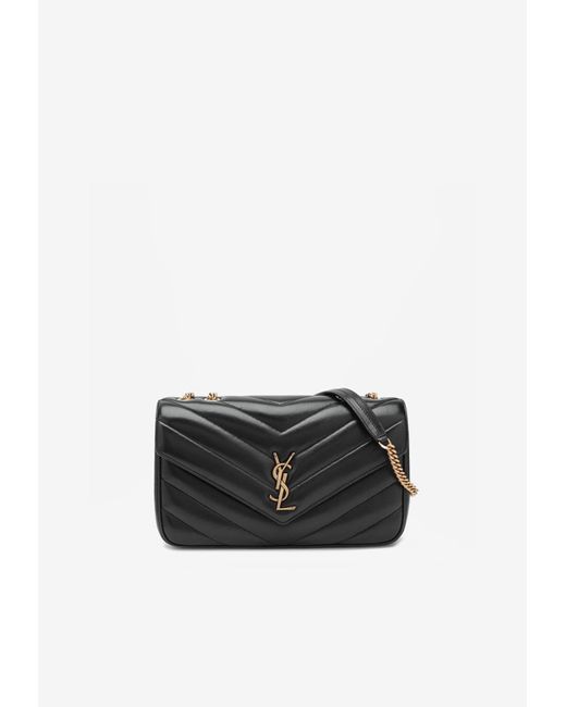 Saint Laurent White Medium Loulou Quilted Leather Crossbody Bag