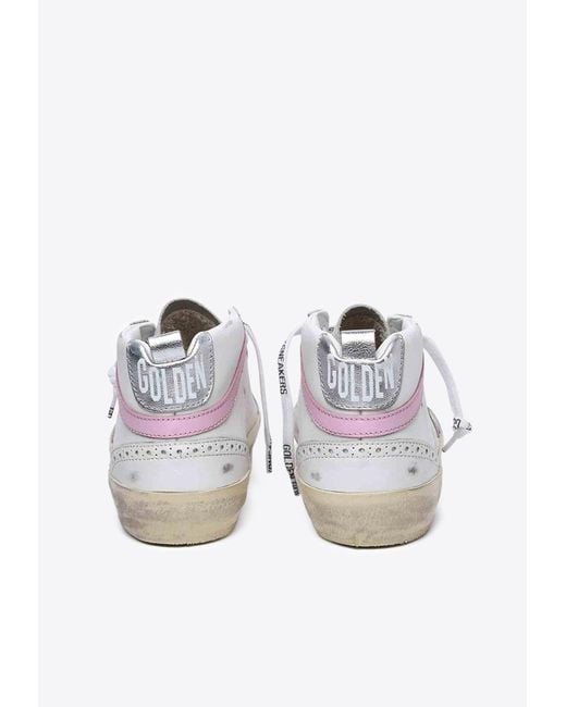 Golden Goose Deluxe Brand White Mid Star Leather High-Top Sneakers