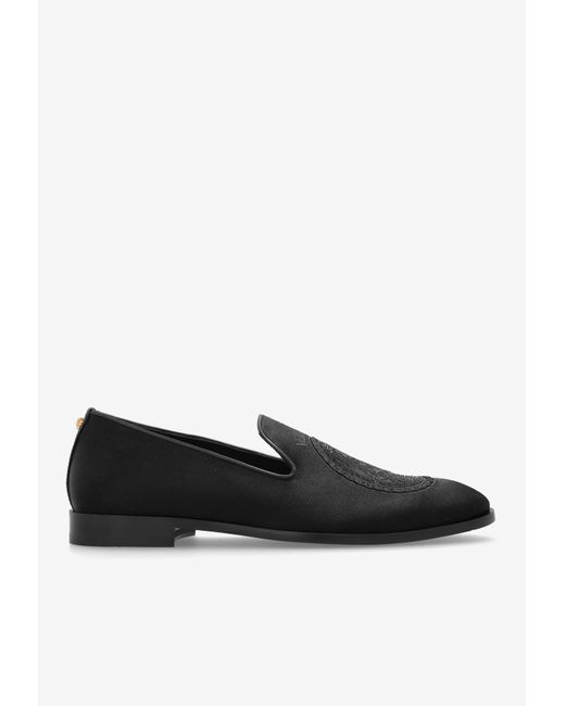 Versace Black Barocco Medusa Loafers for men